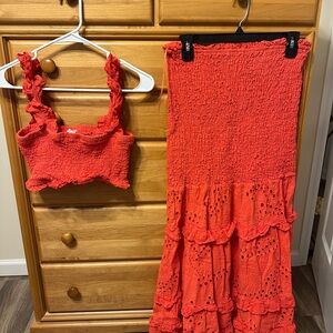 Coral Women's Skirt and top set